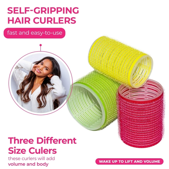 Self Gripping Hair Curlers/Rollers - Set of 12 - Picture 2 of 3
